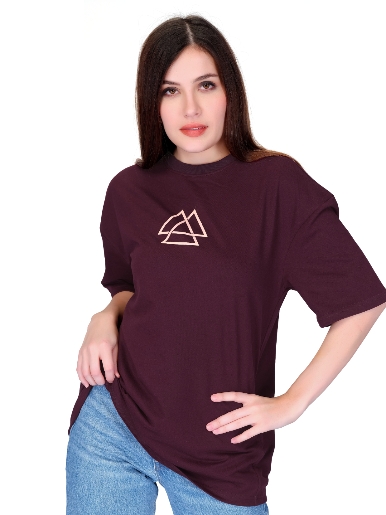 Maroon Unisex Oversized T-shirt