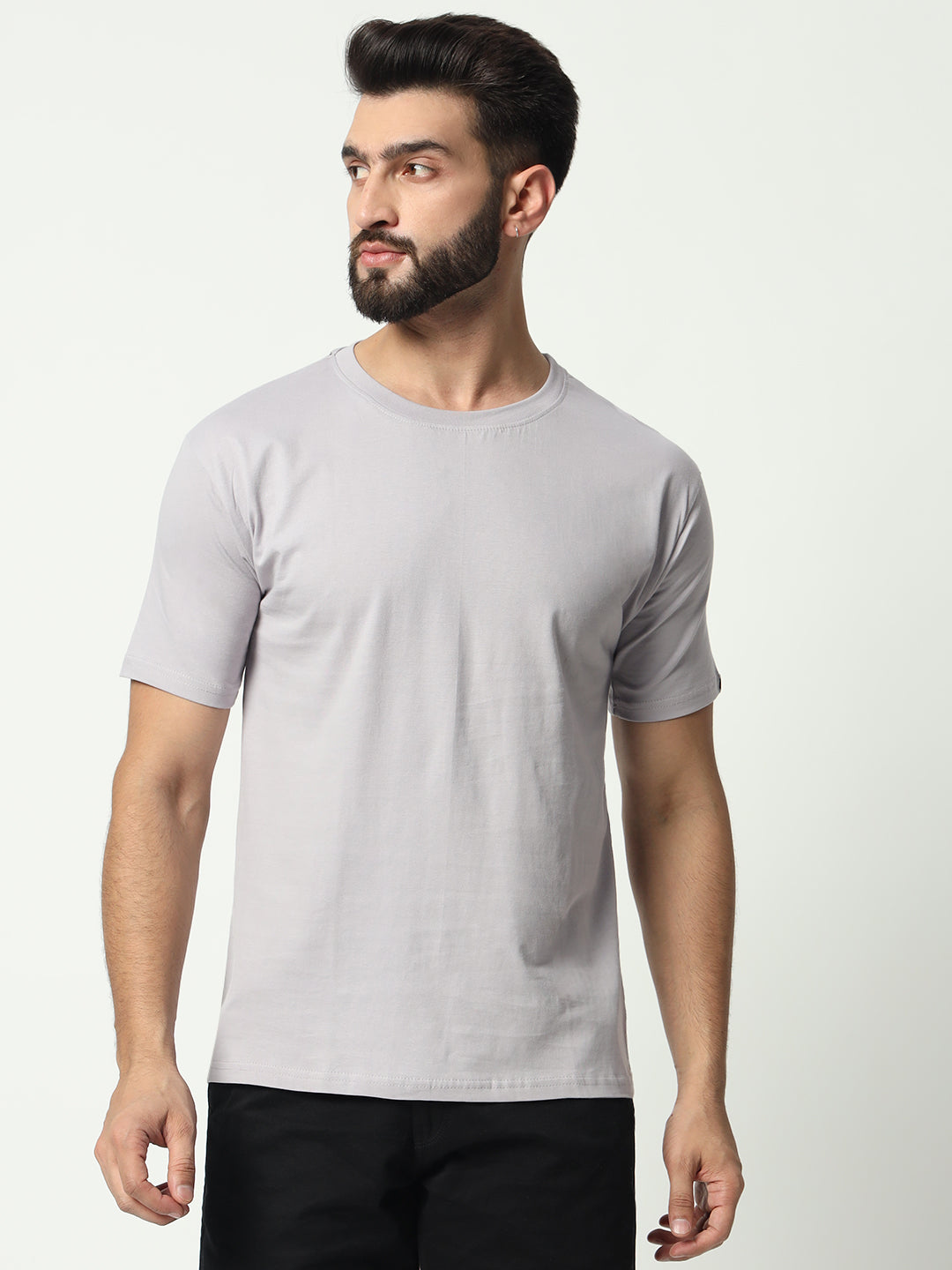 Grey 100% Cotton Basic Tshirt