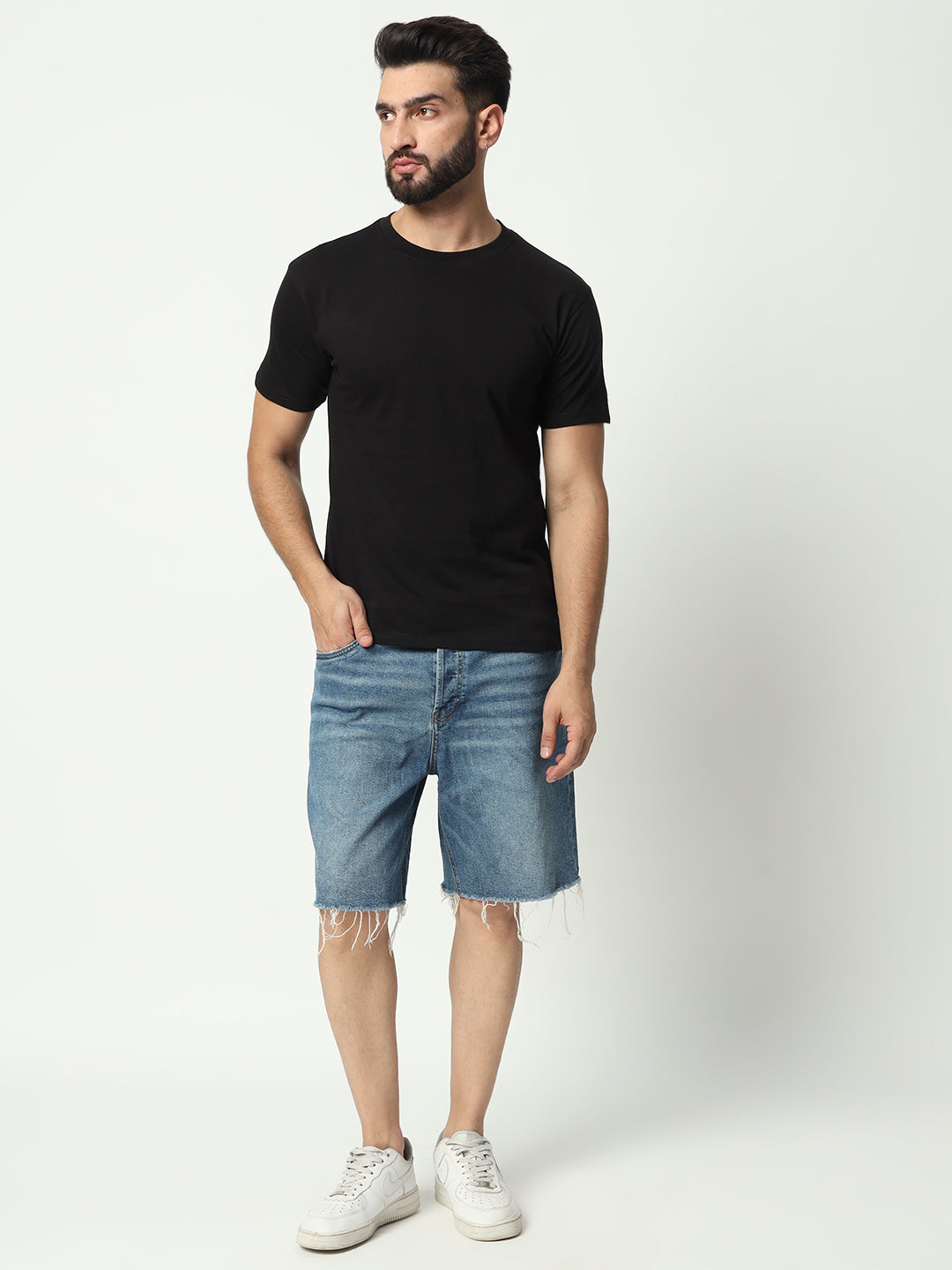Black 100% Cotton Basic Tshirt