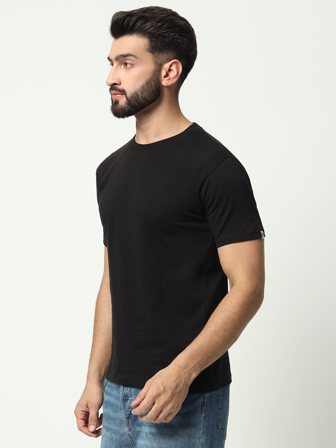 Black 100% Cotton Basic Tshirt