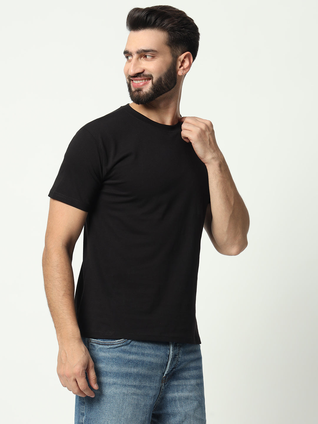 Black 100% Cotton Basic Tshirt