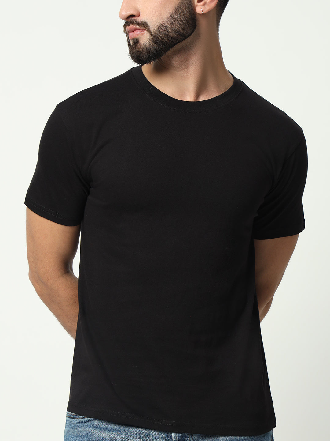 Black 100% Cotton Basic Tshirt