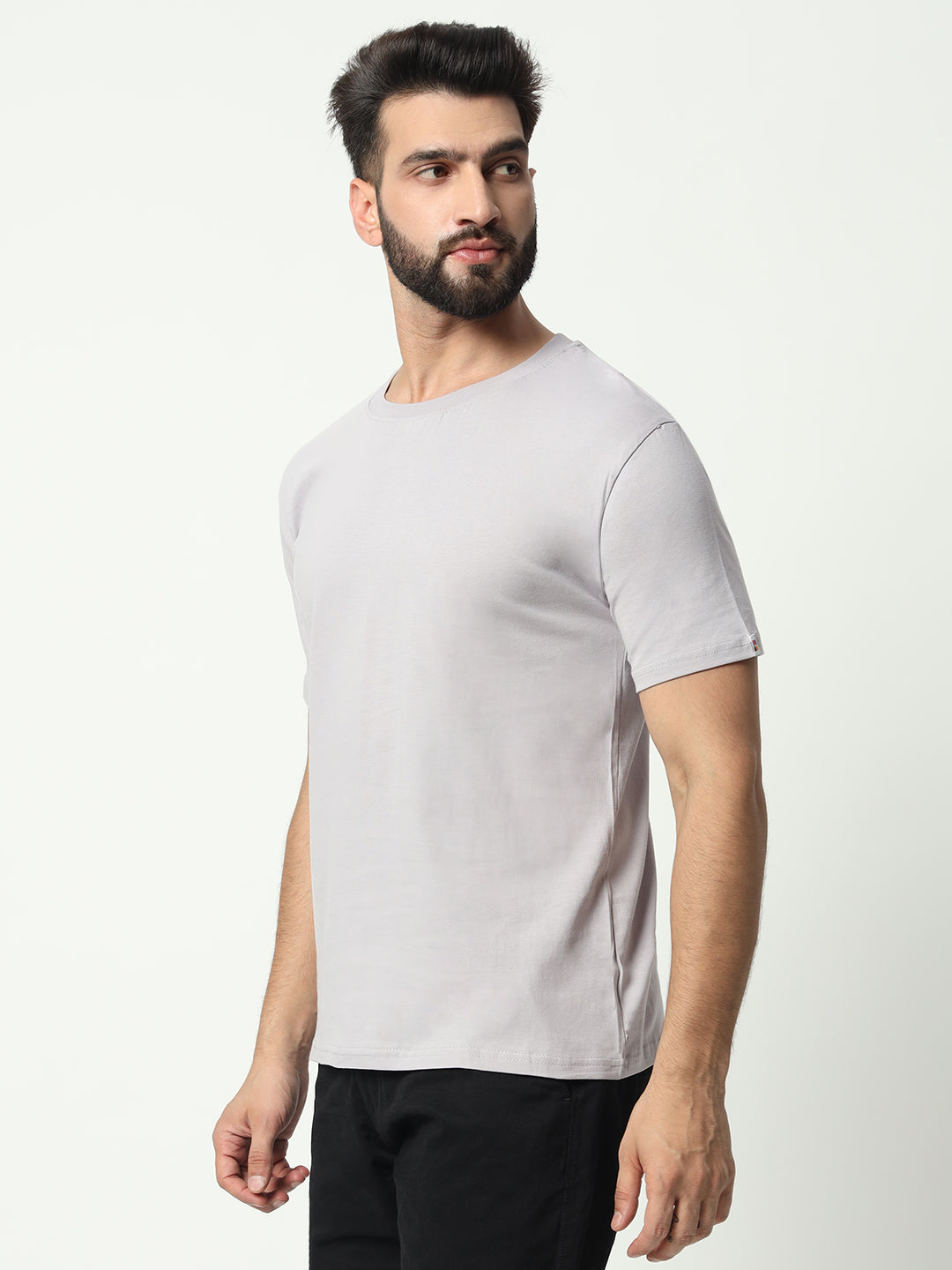 Grey 100% Cotton Basic Tshirt