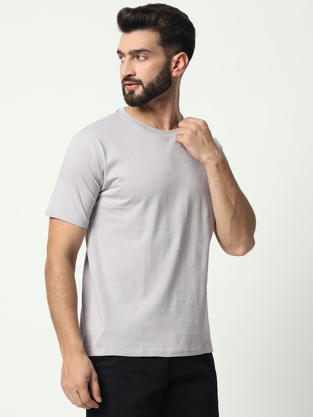 Grey 100% Cotton Basic Tshirt