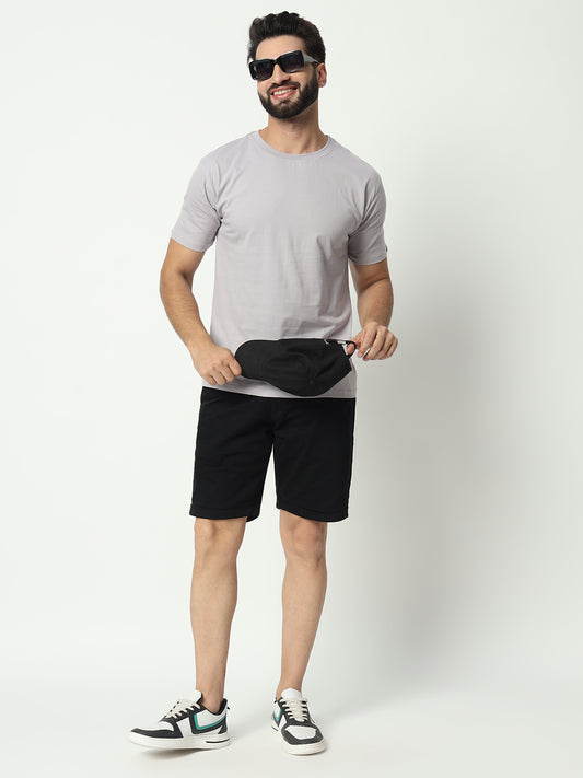 Grey 100% Cotton Basic Tshirt