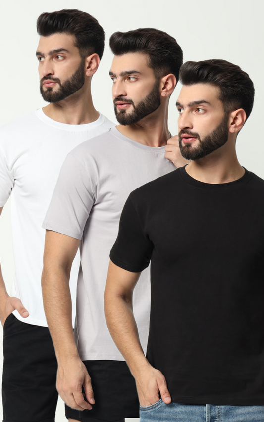 Plain Tshirt Combo (Pack of 3)