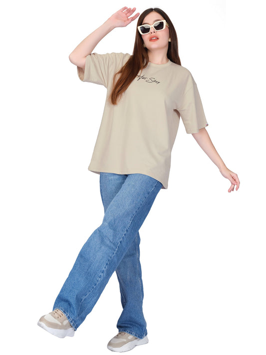 Ecru Unisex Oversized T-shirt